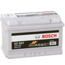 Аккумулятор   74Ah-12v BOSCH (S5007) (278x175x175),R,EN750, 5237437140H, BOSCH, Bosch