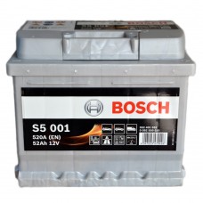 Аккумулятор   52Ah-12v BOSCH (S5001) (207x175x175),R,EN520